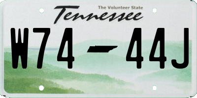 TN license plate W7444J