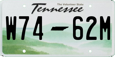 TN license plate W7462M