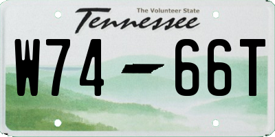 TN license plate W7466T