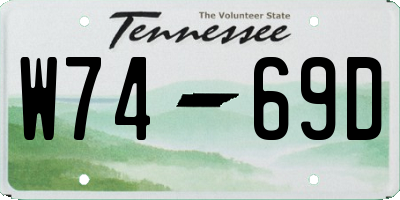 TN license plate W7469D
