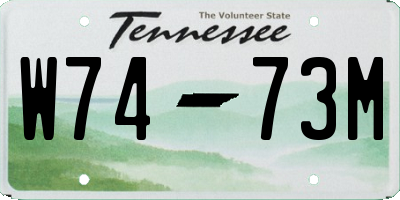 TN license plate W7473M