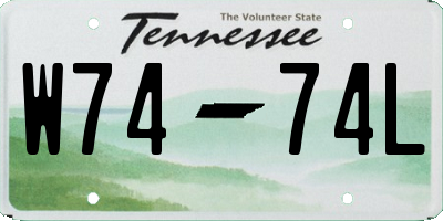 TN license plate W7474L