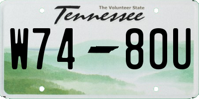 TN license plate W7480U