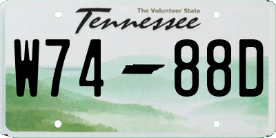TN license plate W7488D