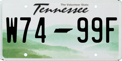 TN license plate W7499F