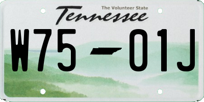 TN license plate W7501J