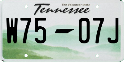 TN license plate W7507J
