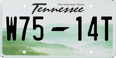 TN license plate W7514T