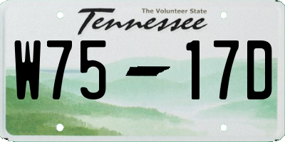 TN license plate W7517D