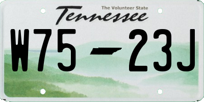 TN license plate W7523J
