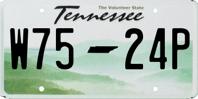 TN license plate W7524P