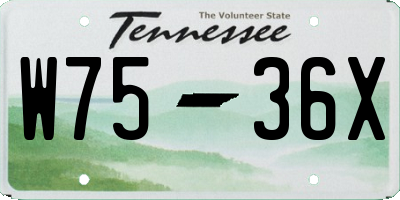 TN license plate W7536X