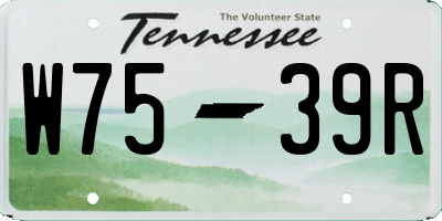 TN license plate W7539R