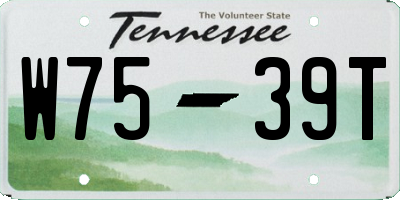 TN license plate W7539T