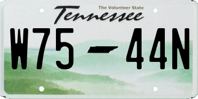 TN license plate W7544N