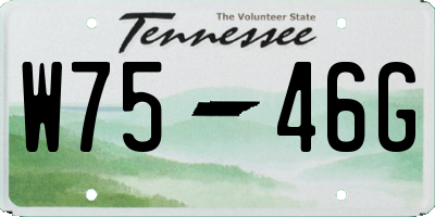 TN license plate W7546G
