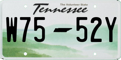 TN license plate W7552Y