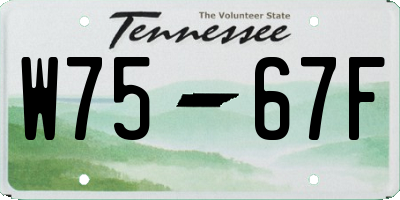 TN license plate W7567F
