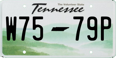TN license plate W7579P