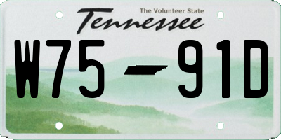 TN license plate W7591D