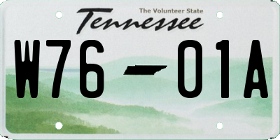 TN license plate W7601A