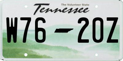 TN license plate W7620Z