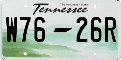 TN license plate W7626R