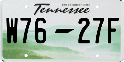 TN license plate W7627F