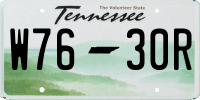 TN license plate W7630R