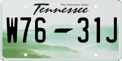 TN license plate W7631J