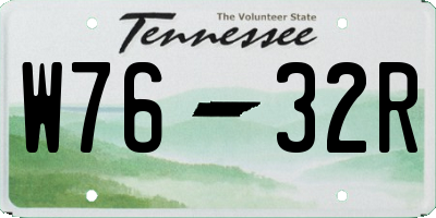 TN license plate W7632R