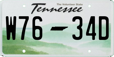 TN license plate W7634D