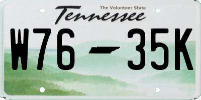 TN license plate W7635K
