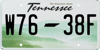 TN license plate W7638F