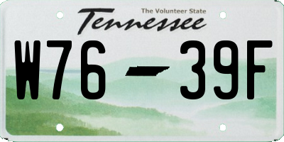 TN license plate W7639F