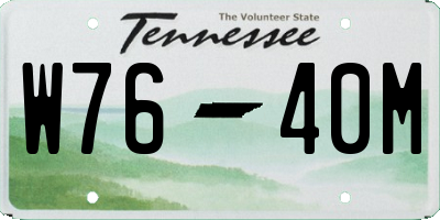 TN license plate W7640M