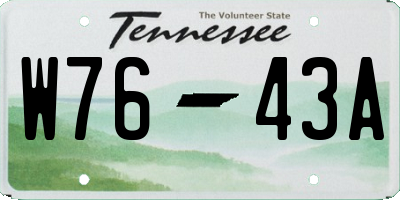 TN license plate W7643A