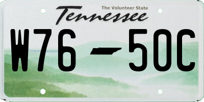 TN license plate W7650C