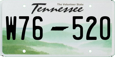 TN license plate W7652O