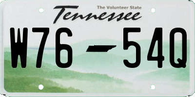 TN license plate W7654Q