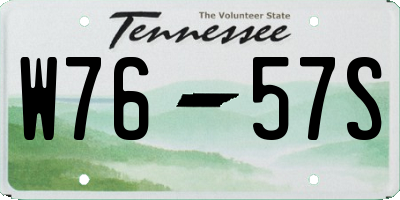 TN license plate W7657S