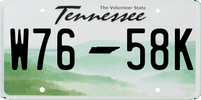 TN license plate W7658K