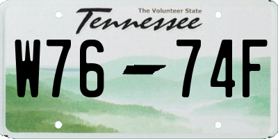 TN license plate W7674F