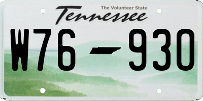 TN license plate W7693O