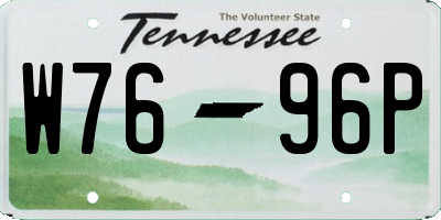 TN license plate W7696P