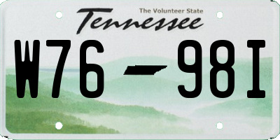 TN license plate W7698I