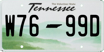 TN license plate W7699D