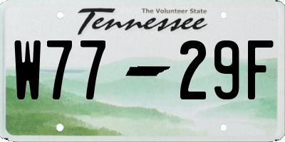 TN license plate W7729F
