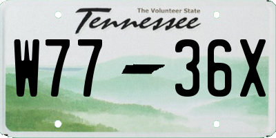 TN license plate W7736X