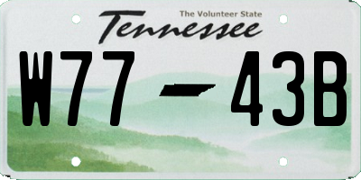 TN license plate W7743B